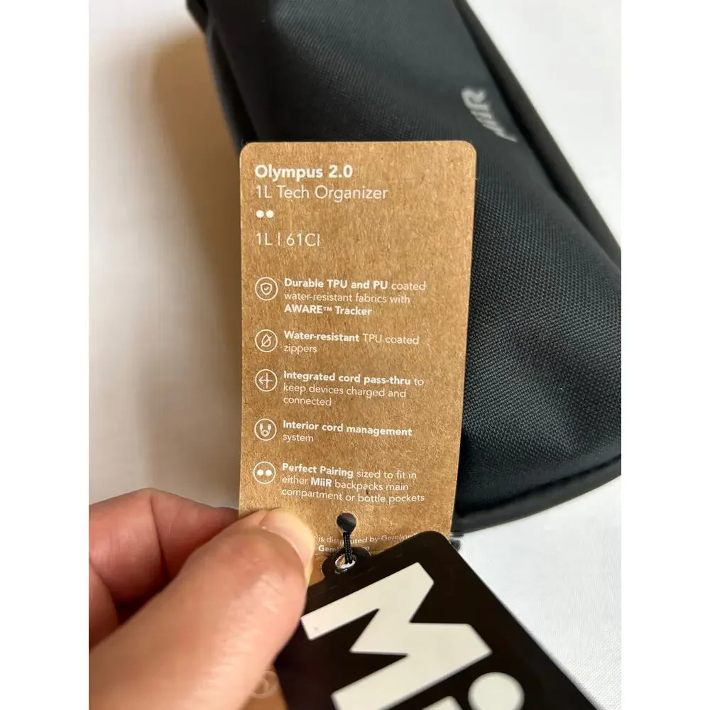 Miir Olympus 2.0 1L Tech Organizer Black NWT